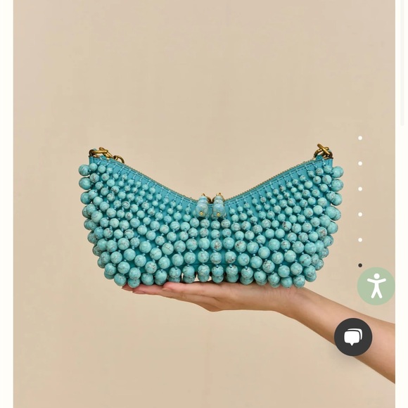 Cult Gaia Turquoise Beaded Mercier Clutch - Picture 5 of 7